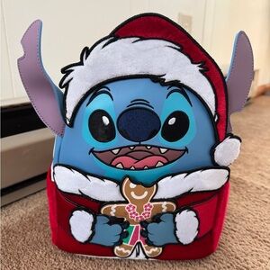 Disney Loungefly Mini Backpack Santa Stitch with Cookie Scented!
